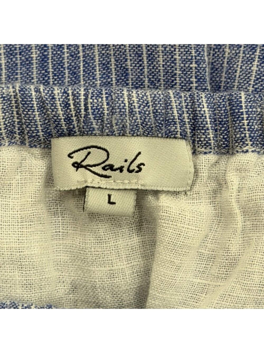 Rails Womens Size L Skirt Blue White Striped Tiered Linen Blend Boho Cottage - Picture 4 of 8
